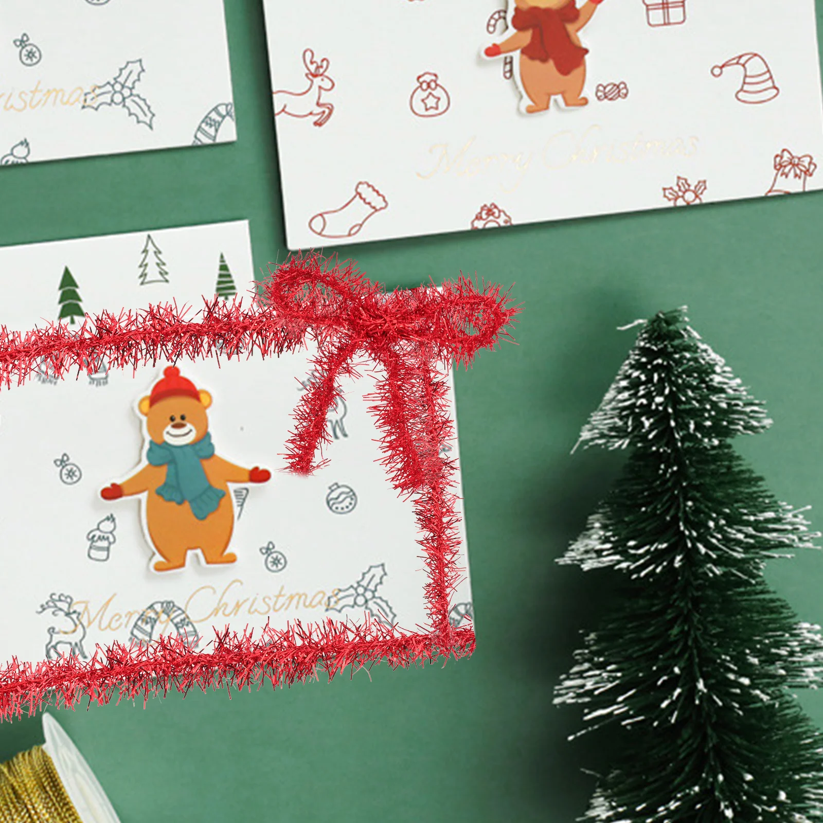 

2 Rolls Metal Wire Tinsel Garland Christmas Tree Hanging Decor Snowflake Pattern Colorful Xmas Ribbon Party Decoration