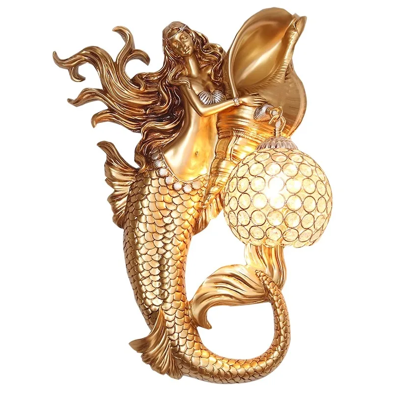 

Mermaid decorative staircase entrance bedside lamp