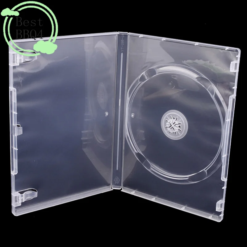 (BBQ4)Transparent Bottom CD Box Empty CD Case PP Plastic Milky Transparent CD Case CD Case Capacity 1 Discs