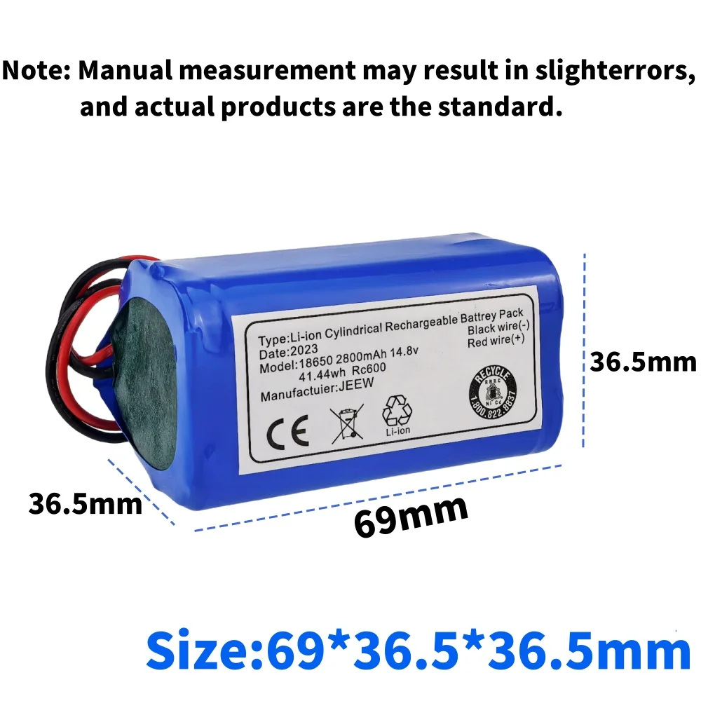 Новый литий-ионный аккумулятор 14,8 в 2800/4800/6800 мАч для робота-пылесоса