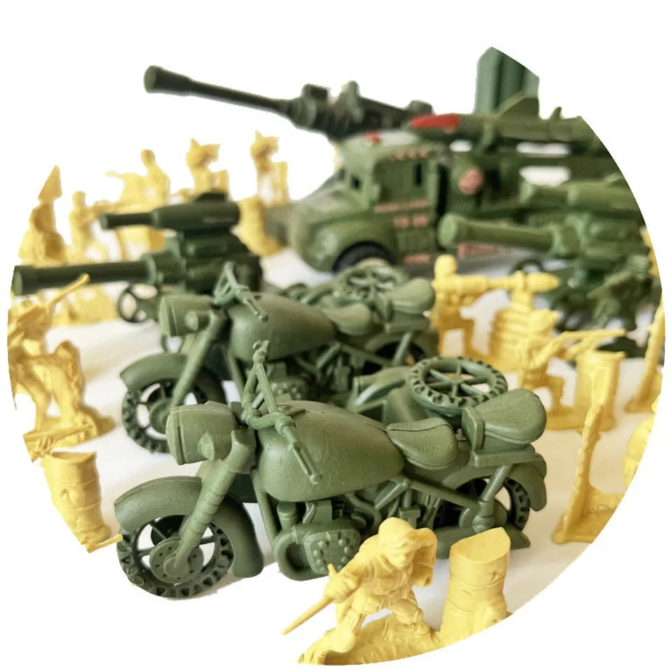 63pcs/set Small Soldier Toys Soldiers Come Their Own Scenes
