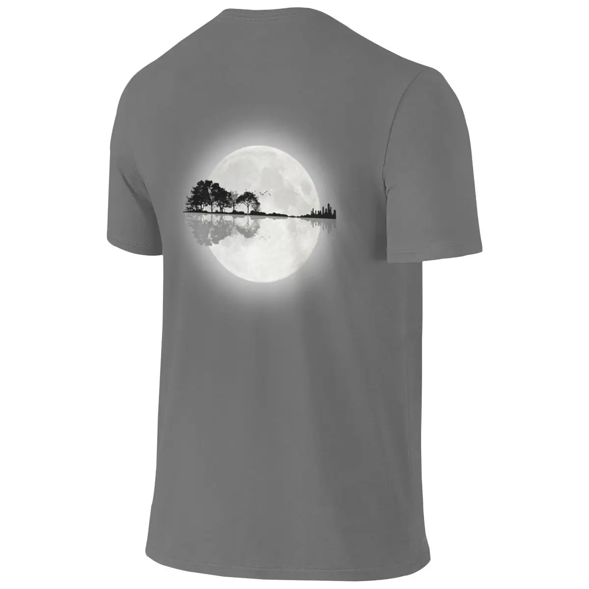 Moonlight Nature Guitar Flattering For All Body Types Reversible T-shirt Casual Vibe Solid Color Men's T-shirts