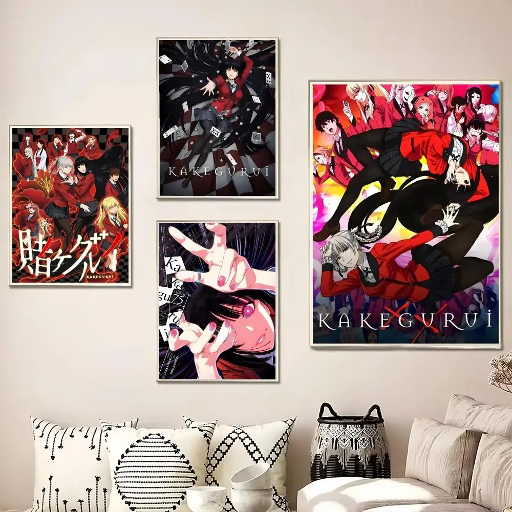 Anime K-Kakegurui Painting Calligraphy Canvas Poster Wall Art for Living Room Bedroom Cafe Decor Gift