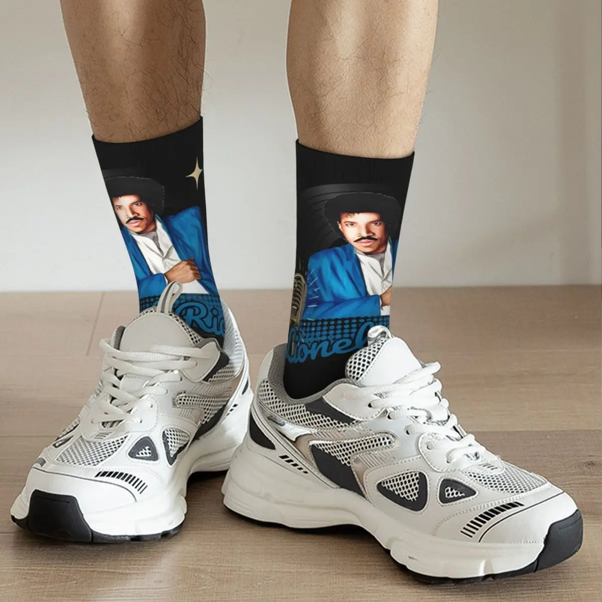 Happy Funny Women Socks Vintage Lionel Richie Singer Merch Super Soft 70s 80s Music High Quality Socks All Seasons