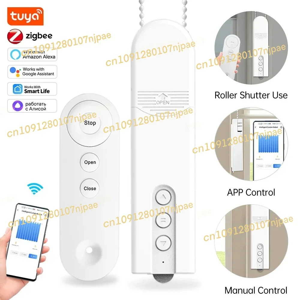 

Tuya Zigbee 3,0 умные электрические моторизованные цепные рулонные жалюзи, мотор умной домашней автоматизации, работа для Alexa, Google Home alic
