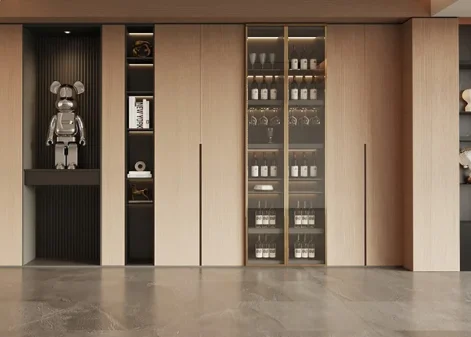 Elegant Modern Wine Cabinet, Durable Wood Panel, Aluminium Racks, Easy Assembly, Dining Room Storage, 12-Bottle Capacity