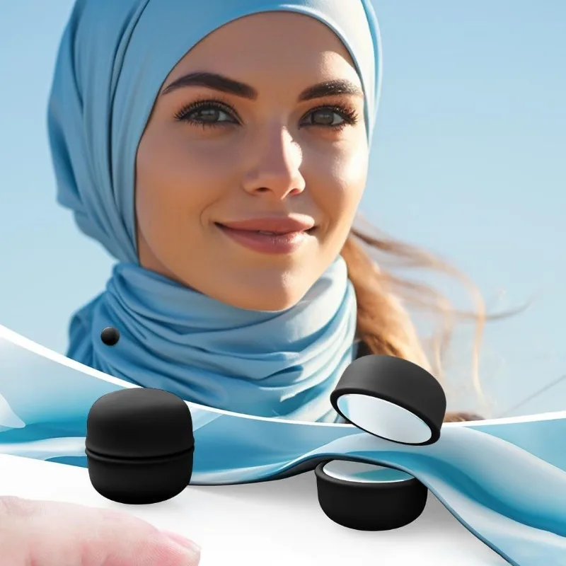 Magnetische Anstecknadeln | Schwarze Runde Clips für Damenkleidung & Muslimische Hijabs - Vielseitig für Nähen und Stricken – Detail 3