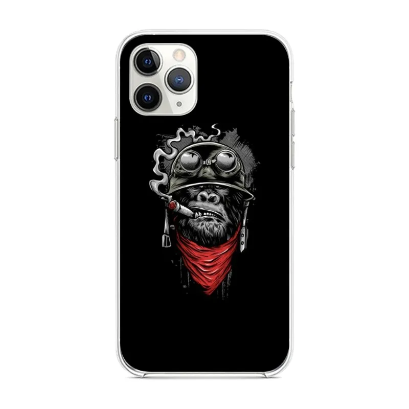 Monkey Orangutan Smart Phone Case for iPhone 14 13 12 11 XS X 8 7 6 Plus Mini Pro Max SE 2022 Clear Phone Cover Funda