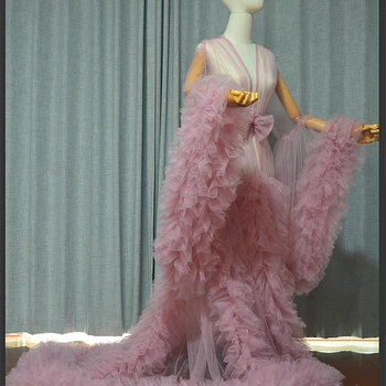 Dolce ragazza vintage tulle vestaglia prospettiva tulle tras...