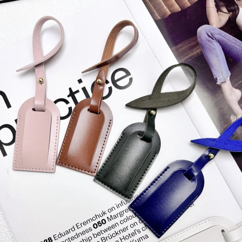 1PC PU Leather Luggage Tag for Women And Men Travel Suitcase Name ID Address Label Bag Accessories