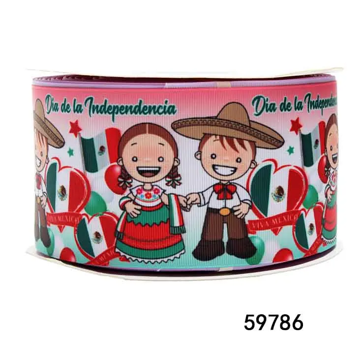 5Yards Mexican Cartoon Grosgrain Ribbon  for Hairbows DIY