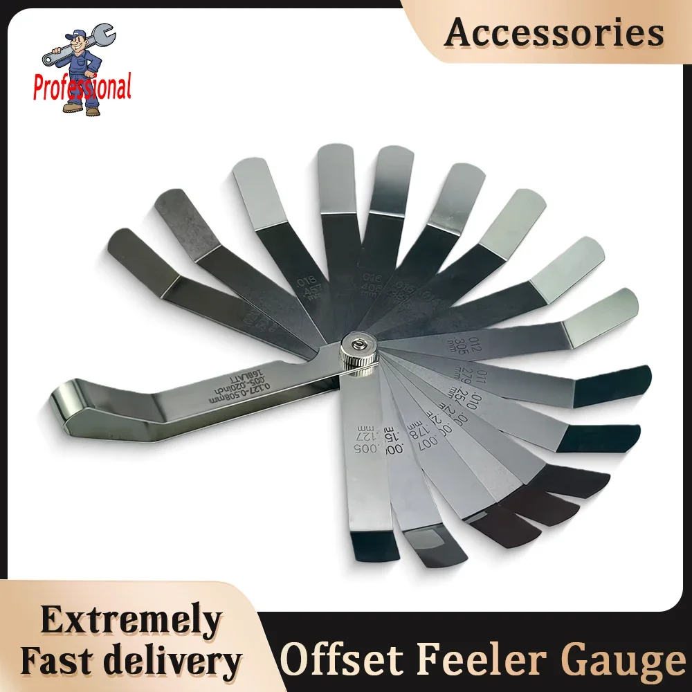 

Feeler gauge, High-precision Stainless Steel Single-piece Valve Plug Gauge, Thickness Gauge, 0.127-0.508MM Measurement.