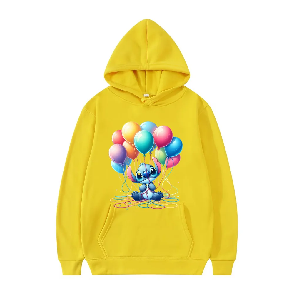 Hoodie Disney Lilo e Stitch para homens e mulheres, desenhos animados, moletom manga, blusa casual bebê, kawaii, engraçado, venda quente