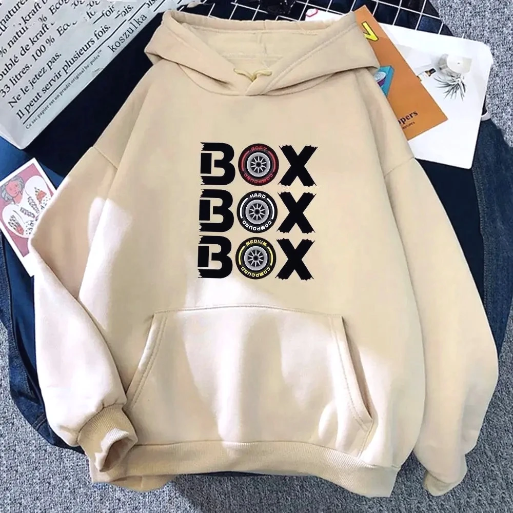 Box Box Box Hodies F1 Tyre Compound Printed Hoodies Women's Long Sleeve Top Hooded Fashion HipHop Sweatshirt Harajuku Unisex