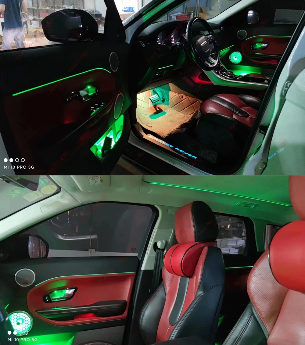 

Атмосфера Symphony, окружающий свет для Land Rover Evoque 2015-2018, 10/64 цветной светодиодный светильник для внутреннего освещения, декоративная лампа