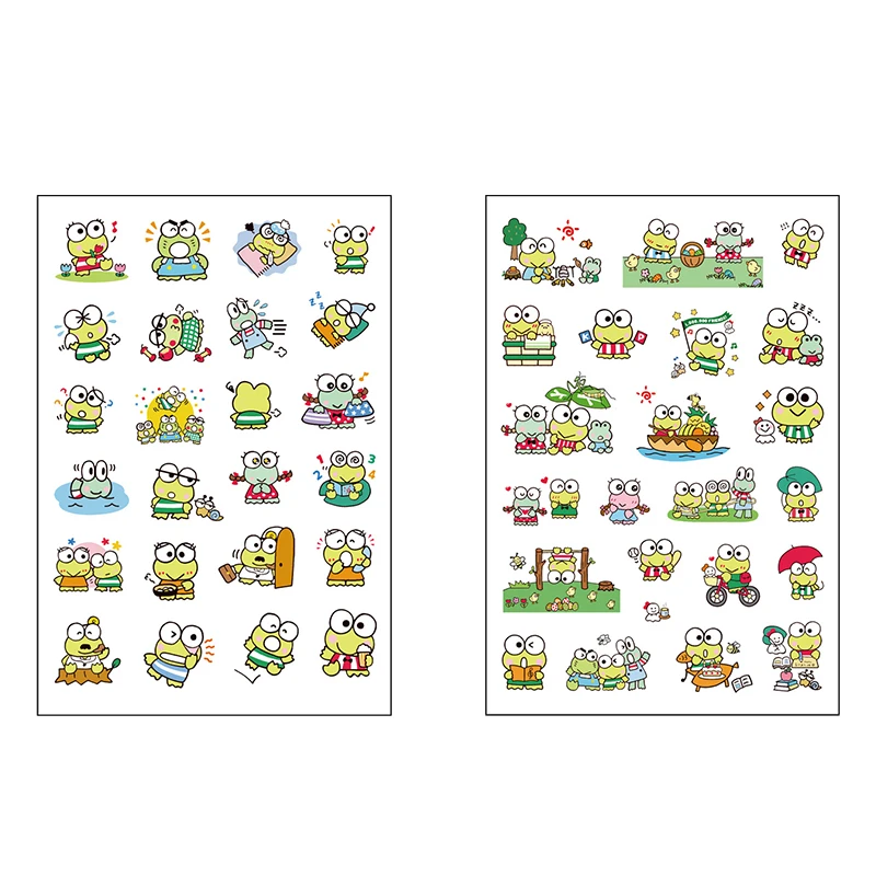 Kerokero Keroppi Anime Cartoon Expression Stickers Decoration Laptop Hand Account Mobile Phone Stationery Transparent Stickers