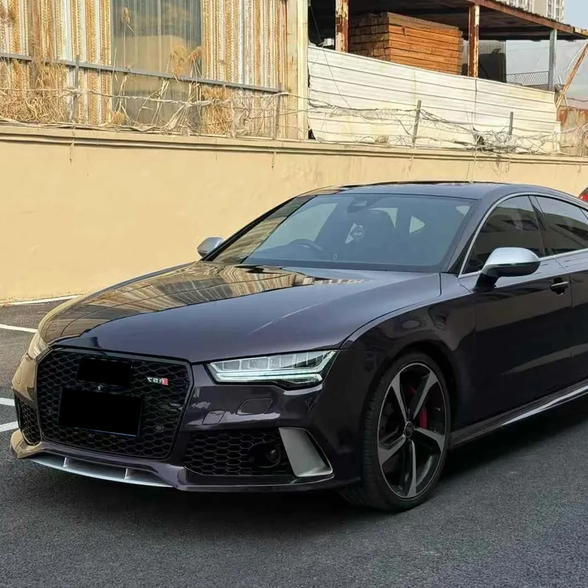 لأودي A7 تعديل RS7 2009 2010 2011 2012 2013 2014 2015 2016 2017 2018 سيارة الجبهة الوفير المفسد الجبهة اكسسوارات الديكور #3