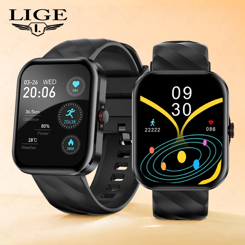 

LIGE Смарт-часы 100+ спортивных режимов, мониторинг сна, сообщение, напоминание о вызове, музыкальные умные часы для мужчин и женщин, подарок