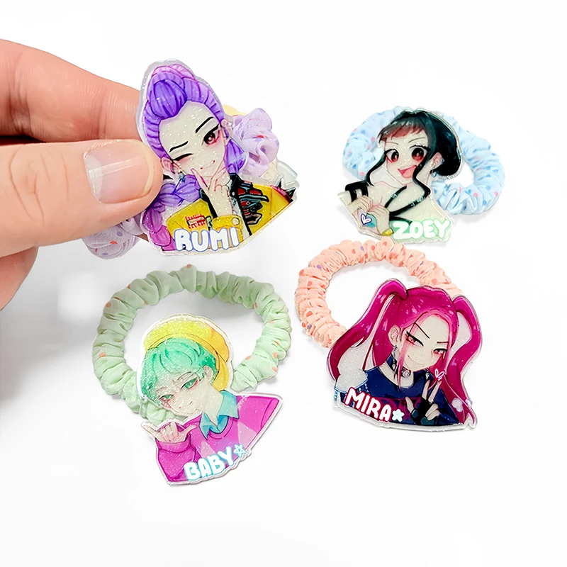 5 uds mujeres niñas Kpop Hunter Rumi lazos para el cabello conjunto de cuerdas para el cabello lindos Hunters Rumi Mira Zoey coleteros elásticos accesorios para el cabello