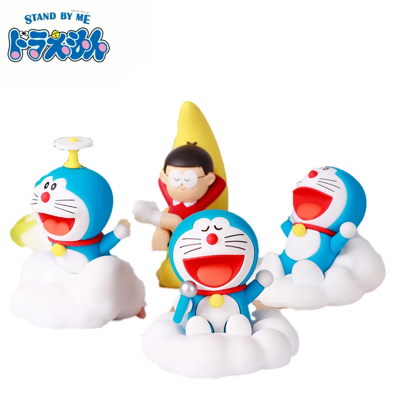 Cute Doraemon Night Tour Starry Sky Series Anime Figure Model Toys Car Ornament Cartoon Desktop Decor Doll Kids Birthday Gift