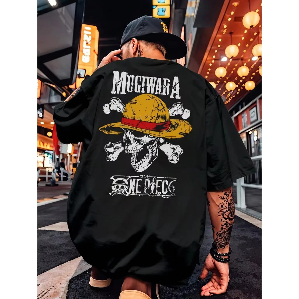 

2026 new Japanese anime "One Piece" Luffy's men and women summer T-shirt Harajuku retro short-sleeved loose and casual style