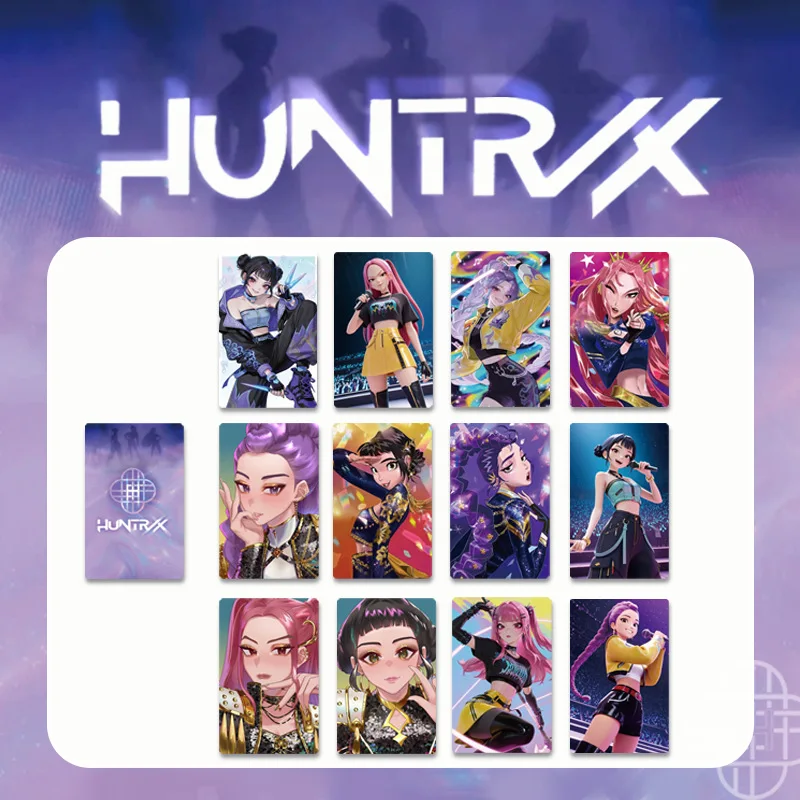 Kpop 악마 사냥꾼 HUNTRIX 3개/세트 HD 포토 카드 양면 인쇄 양면 HD 인쇄 스티커 루미 미라 조이 카드