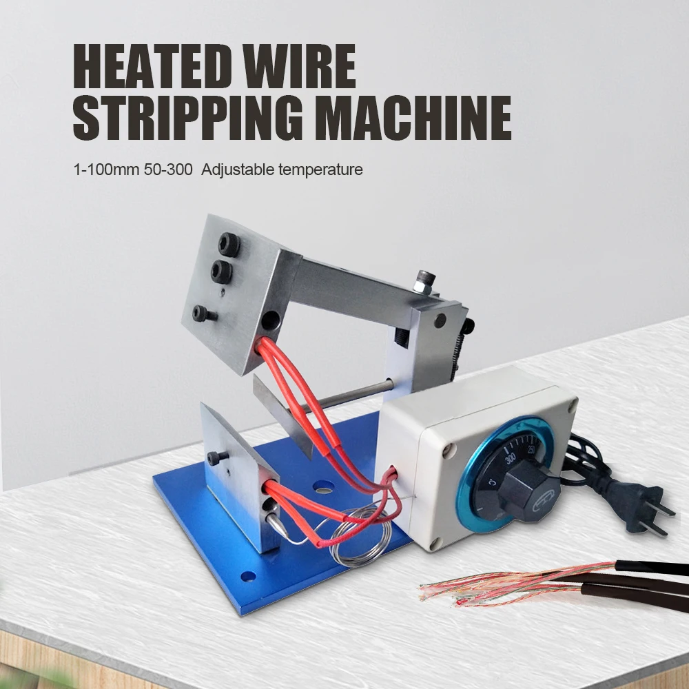 Electric Stripper Heating Wire Stripping Machine 220V Headphone Cable Peeler 1-100mm 50-300℃ Adjustable Temperature