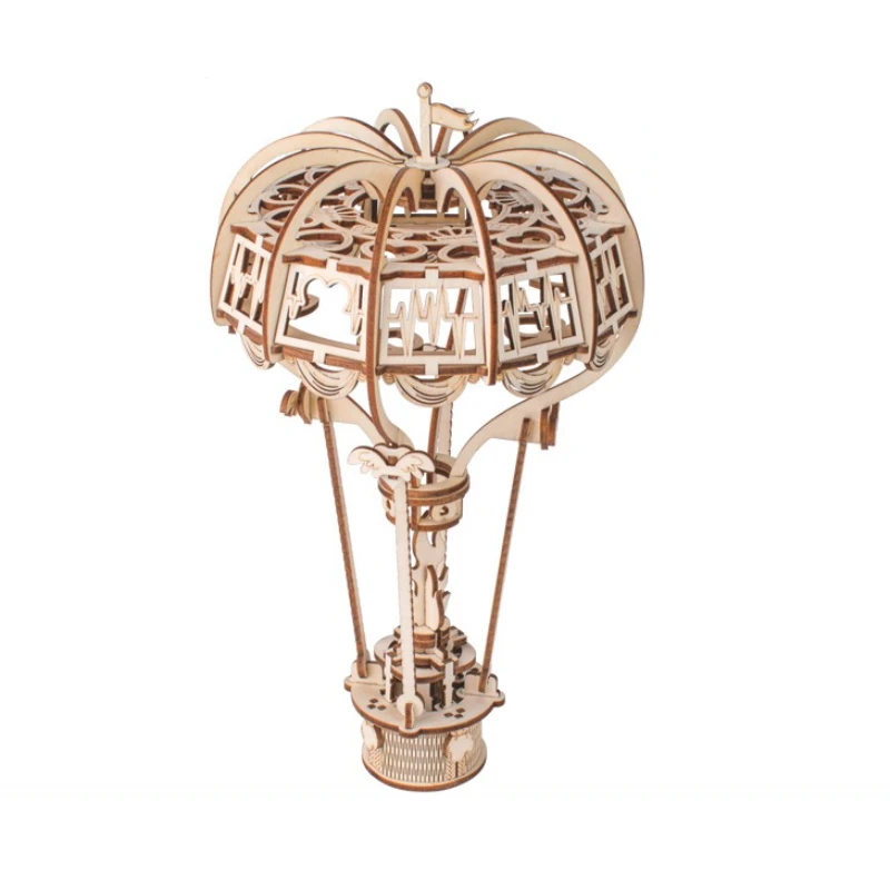 3D Hot Air Balloon Wooden Puzzle New Wooden 3D Stereoscopic Panel Insect Series Large 2-piece Handmade Model Gift Enlightenment