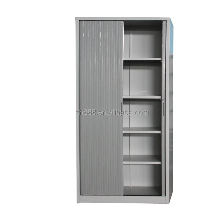 Metal Storage 2 Door File Cabinet Plastic Roller Shutter Door Steel Tambour Filing Cabinet Office Furniture