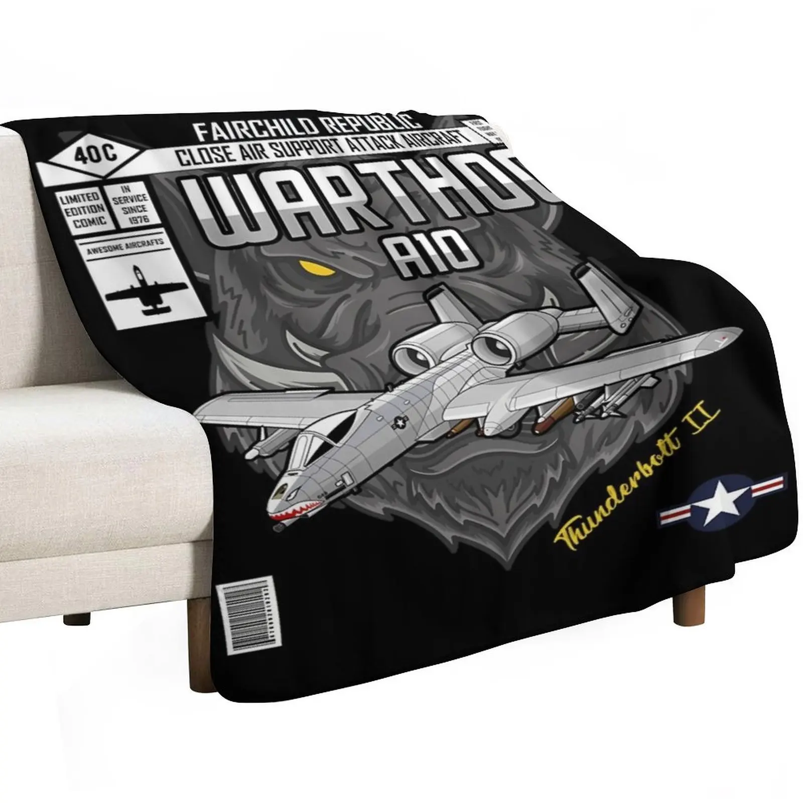 A-10 Warthog Limited Edition Comic Throw Blanket Weighted For Sofa Thin Decorative Sofa Beach Flannel Summer Blankets