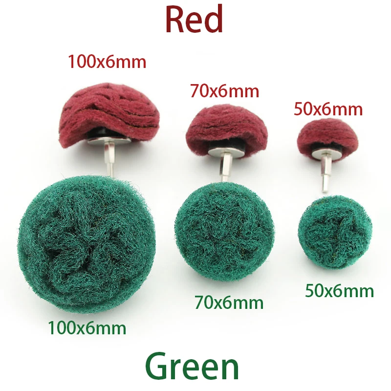 

1pc Mushroom Spherical Nylon Fiber Polishing Grinding Wheel - 6mm Shank, 2/3/4 Inch Non-Woven Fabric Abrasive Tool for Drill