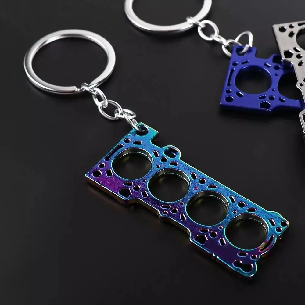 New Simulation Car Cylinder Gasket Metal Alloy Locomotive Accessorie Creative Trendy Keyring