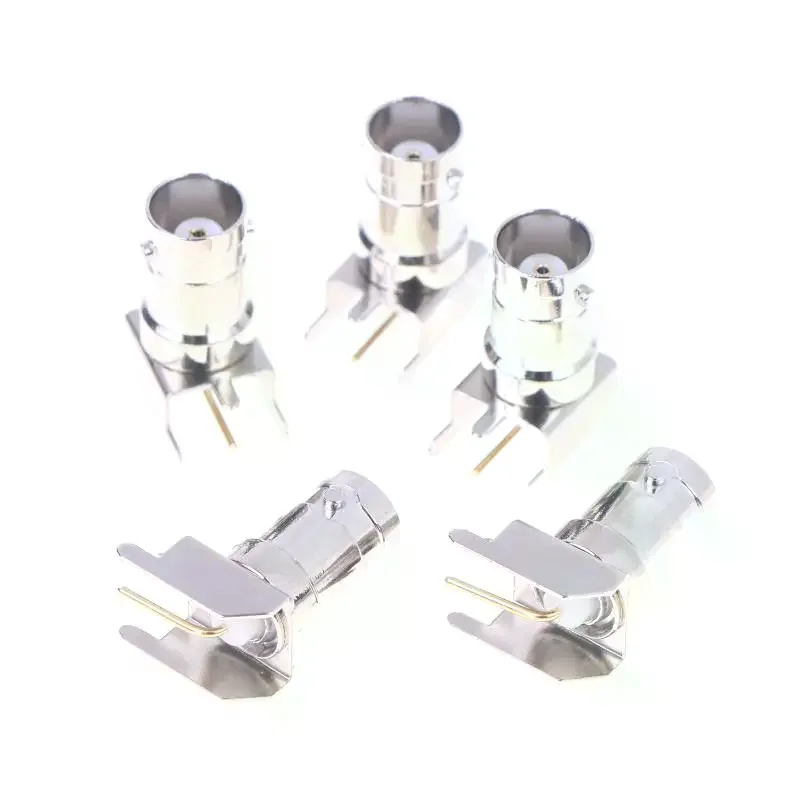 Hot 5/10/20PCS 50 Ohm Q9 BNC Female Right Angle 90 Degree Plug Solder Cup PCB Nickel Plated Brass RF Coaxial Adapters