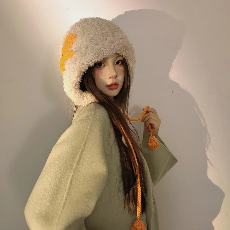 

New Winter Ear Protection Warm Knitted Hat Cold Resistant Scarf and Woolen Hats for Women