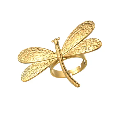 महिलाओं और पुरुषों के लिए ट्रेंडी विंटेज अतिरंजित बड़ी ड्रैगनफ्लाई ओपन रिंग्स स्टेनलेस स्टील स्टेटमेंट गोल्ड कलर रेट्रो रिंग ज्वेलरी गिफ्ट 8 best sales बड़े आकार की अंगूठी - №3