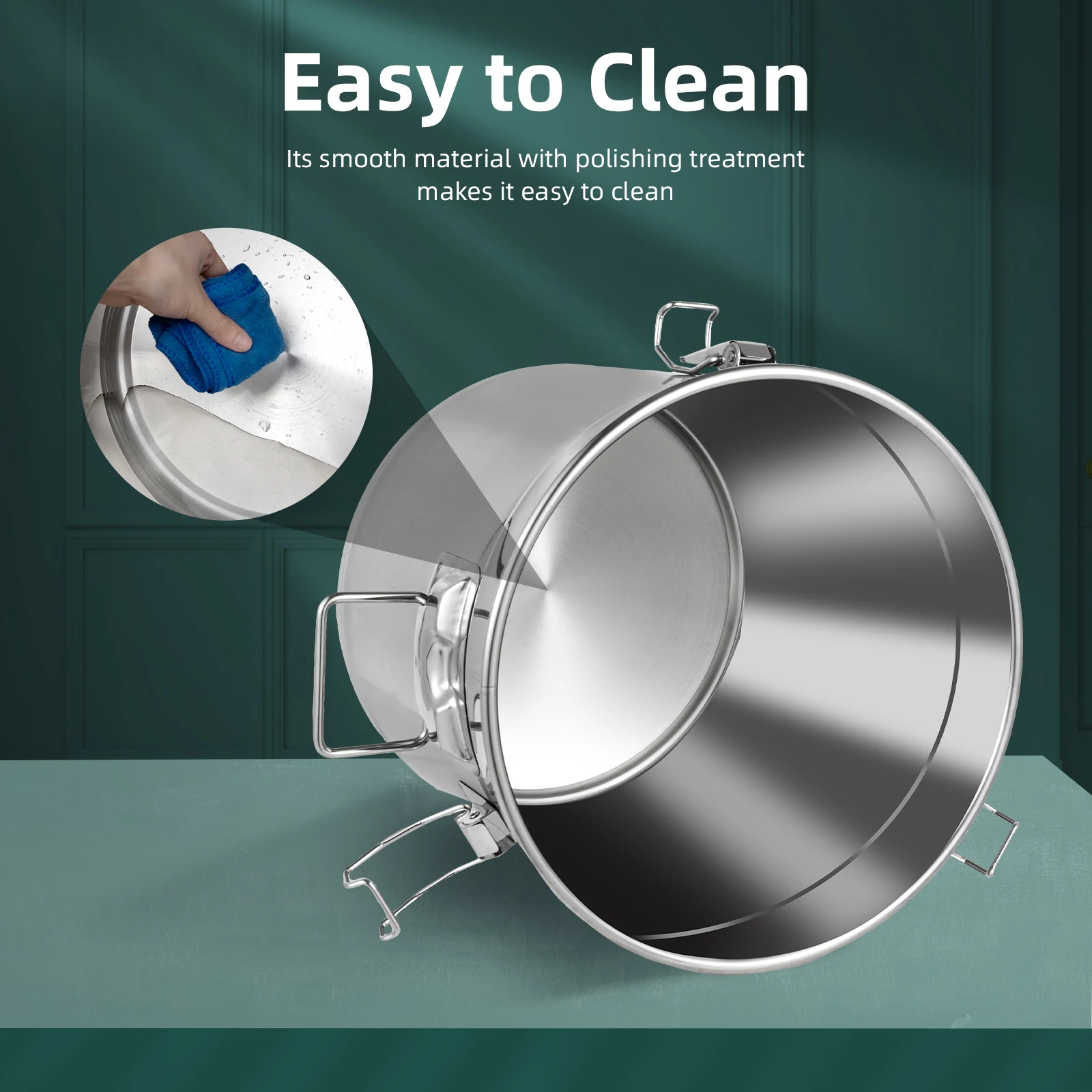 

Контейнер для риса из пищевой нержавеющей стали, 21 л, герметичный герметичный контейнер для хранения зерна, герметичное кухонное ведро для ресторанной кладовой