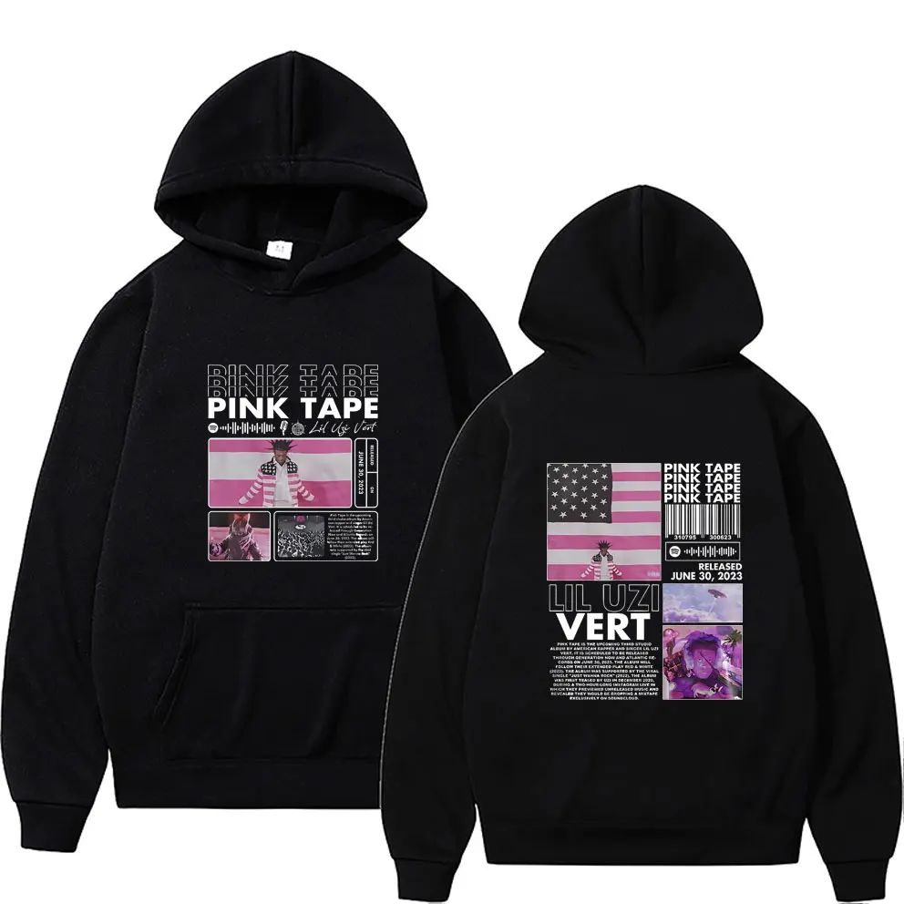 

Hip Hop Rapper Lil Uzi Vert Pink Tape New Album Print Graphic Hoodie Men Fashion Oversized Tracksuit Men's Fleece Cotton Hoodies