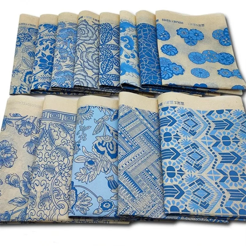 Blue White Porcelain Pattern Ceramic Decals Pottery Art Clay Transfer Stickers Handmade Craft Coloring Supplies