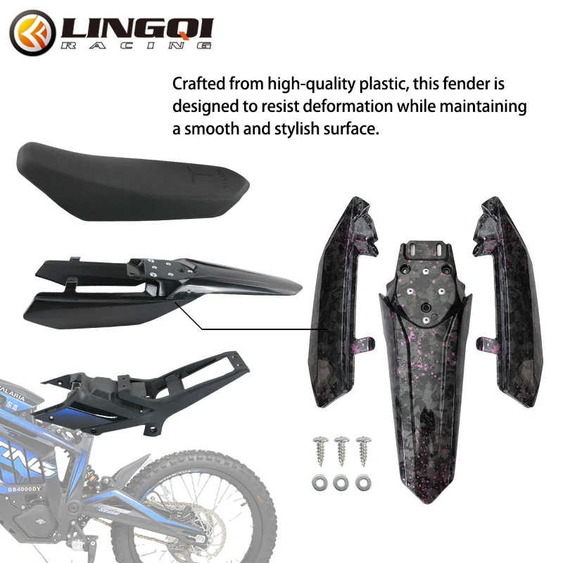 

LINGQI E-Bike Carbon Fiber Rear Fender Mudguard with Side Fenders Cover For TALARIA Sting MX3 MX4 MX5 Motocross Accessories