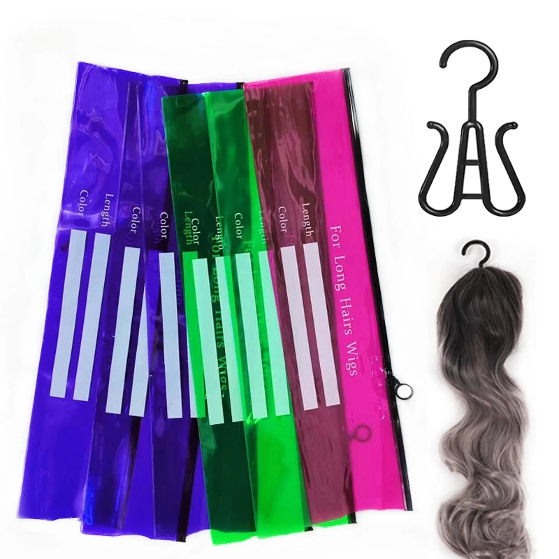 Protective Cover For Wig 3Sets Wig Storage Bag With Hanger Suit Soft Pvc Wig Storage Carrier For Multiple Wigs 14Cm 20Cm Width