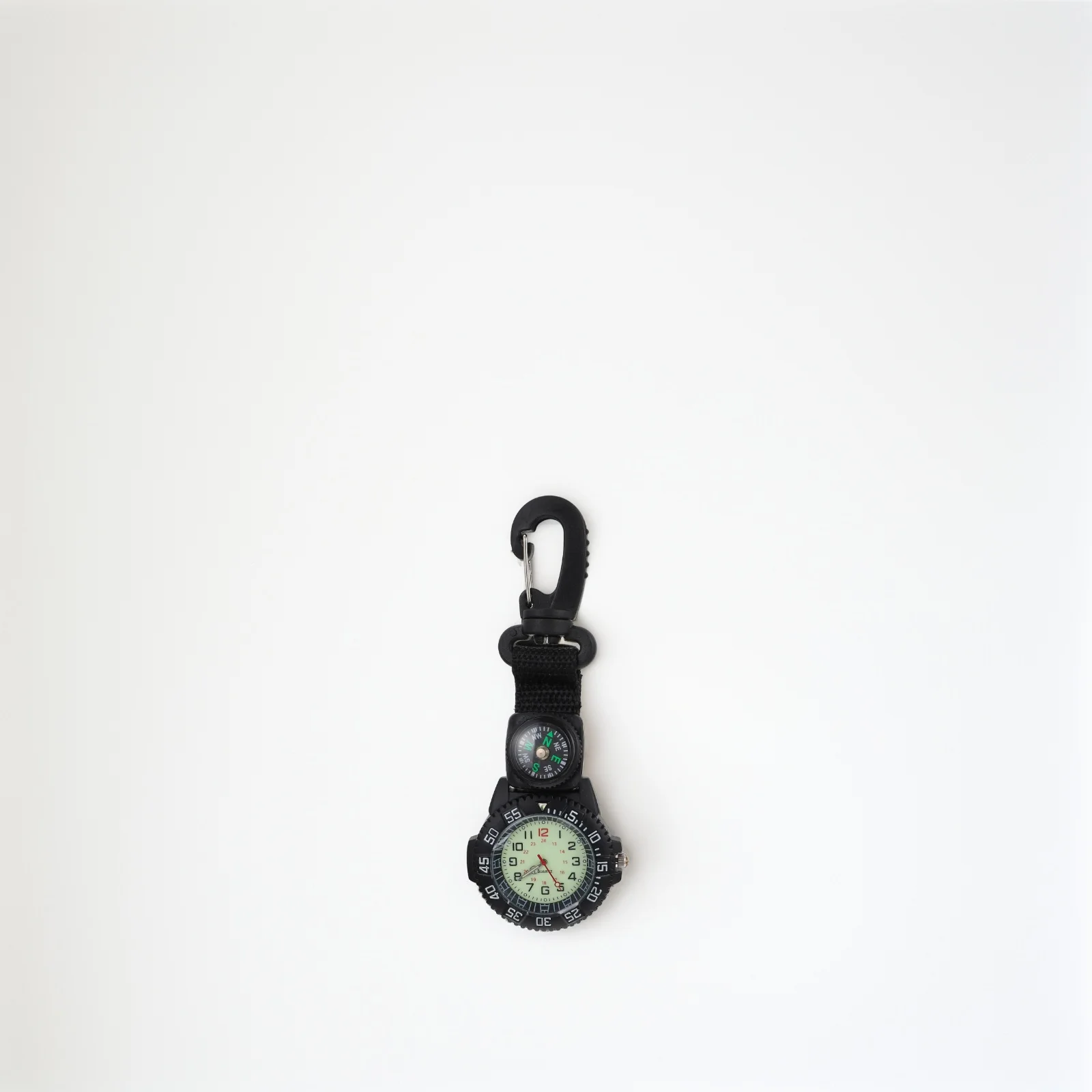 Compass Pendant Watch Nylon Strap Carabiner Clip Pocket Watch For Backpacker Hiking Mountaineering Outdoor Sports