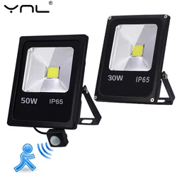 Motion Sensor LED FloodLight 220V 50W 30W 10W oświetlenie zewnętrzne wodoodporny IP65 reflektor Led światło halogenowe reflektor Exterieur