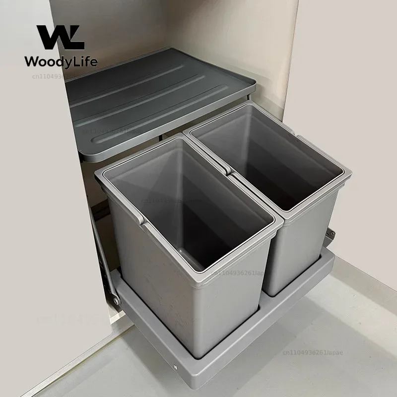 Large Capacity Trash Can Kitchen Recycle Trash Bin Food Waste Garbage Bin Sorting Cleaning Dustbin with Lid Home Accessories