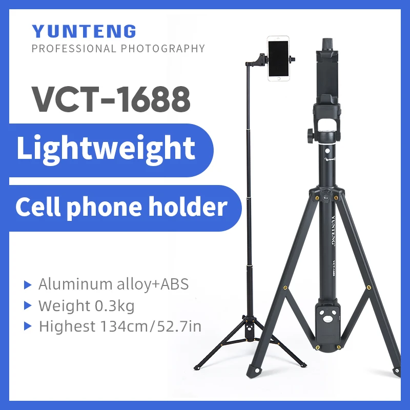 Yunteng VCT-1688 Tripod Cell Phone Holder Selfie Stick