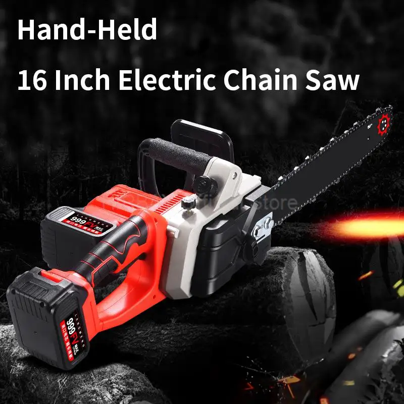 Electric Saw 16 Inch Chainsaw Tool Brushless Motor Logging Pruning Saw handheld Chainsaw Rechargeable Battery For Wood Cutter