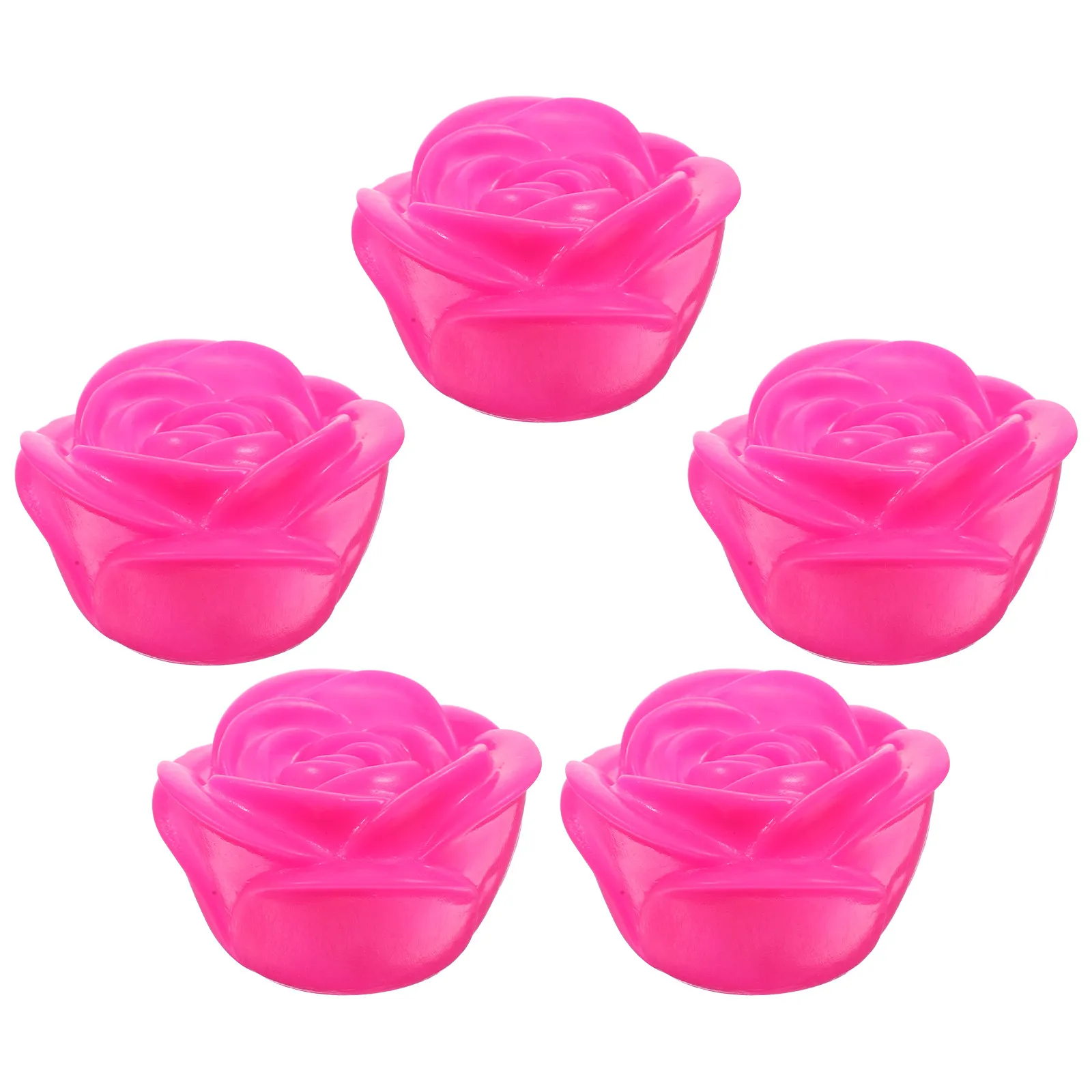 5Pcs Simulated Rose LED Lights 7 Colors Changing Floating Lights for Wedding Garden Party Romantic Decoration Safe PVC