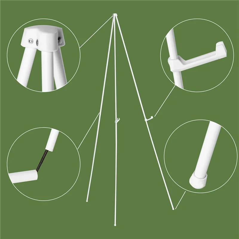 

2X White Easel Stand For Display Wedding Sign & Poster-63Intall Easels For Display Holder-Collapsable Poster Easel