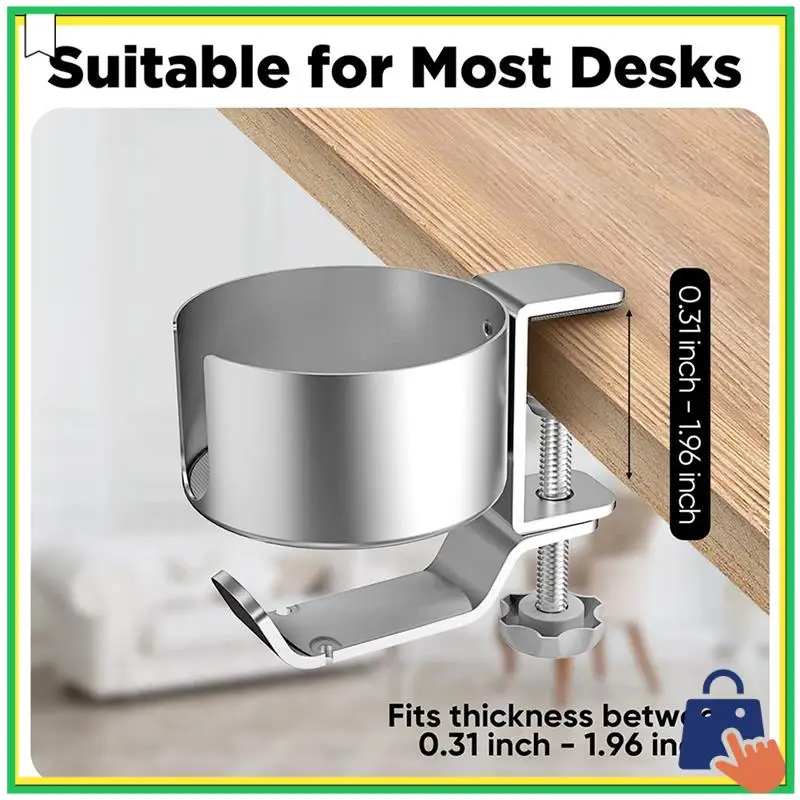 

Advanced 2 In 1 Desk Cup Holder With Headphone Hanger Spill Resistant Cup Holder For Desktop Coffee Cup/Bottle/Earphone