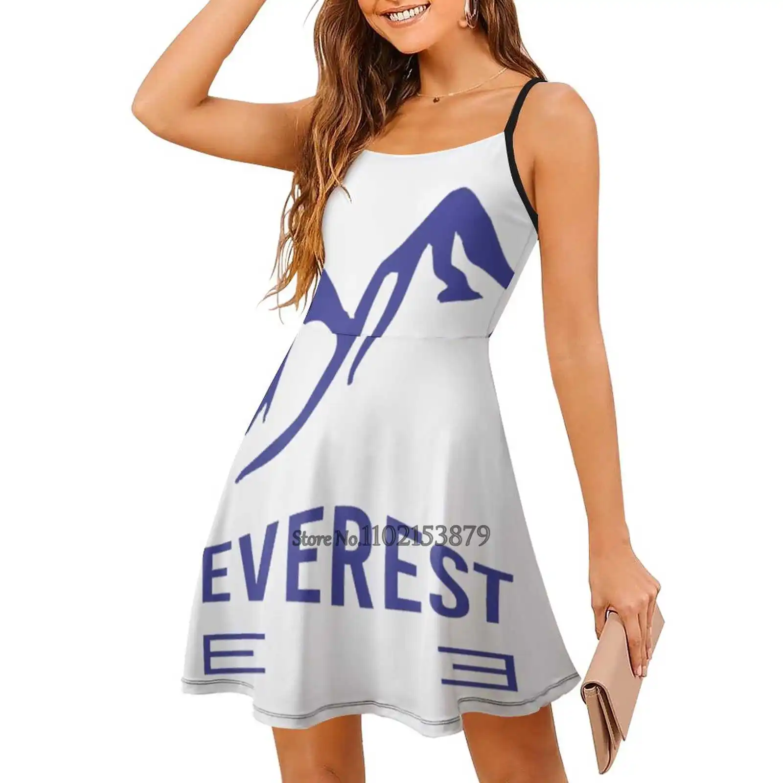 Everest T-Shirt Mehrere Stile Kleider Kleid mit quadratischem Ausschnitt Neues elegantes Damen-Taillen-enges Kleid Everest Blue Geek Griechisch