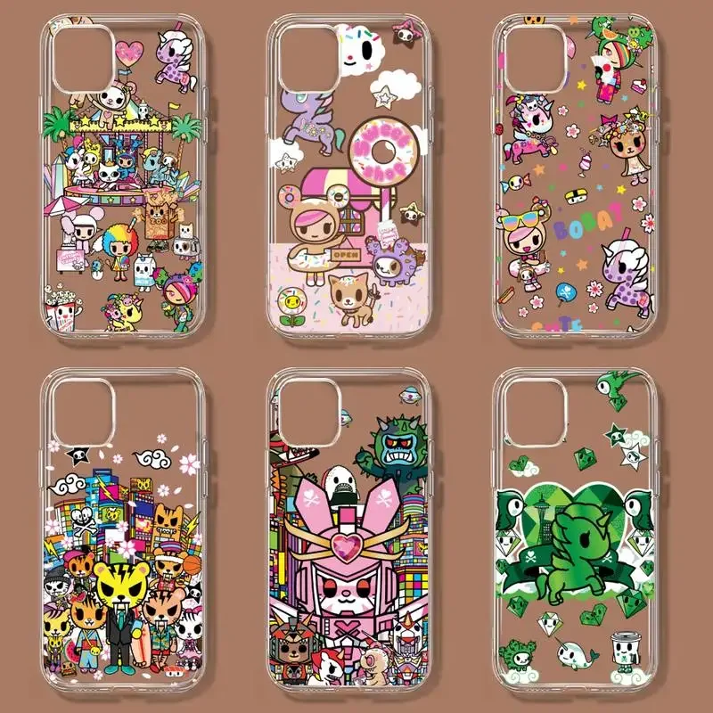 Japan Tokidokis Unicorn Phone Case For iPhone 11 12 Mini 13 14 15 Pro XS Max X 8 7 6s Plus 5 SE XR Transparent Shell